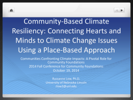 Community-based Climate Resiliency: Engaging Hearts and Minds