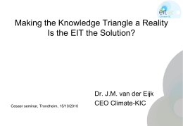 Making the knowledge triangle a reality