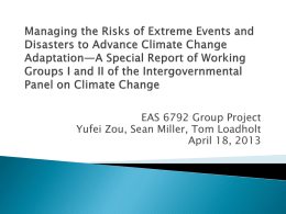Managing the Risks of Extreme Events and Disasters to Advance