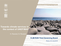 Towards climate services in the context of UNEP - Clim