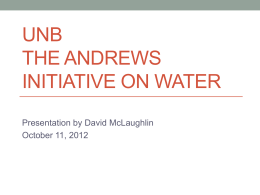 David McLaughlin`s presentation Water World