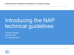 Introduction to the UNFCCC/LEG technical guidelines - UNDP-ALM