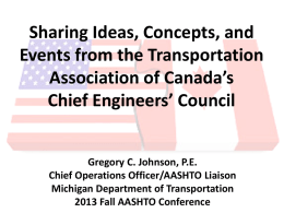 Sharing Ideas, Concepts, and Events from the Transportation