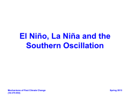 El Niño, La Niña and the Southern Oscillation