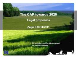 Commission Communication `The CAP towards 2020`