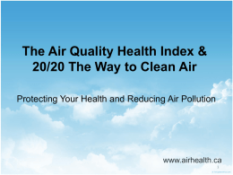 The Air Quality Health Index & 20/20 The Way to