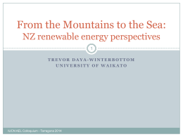 New Zealand renewable energy perspectives