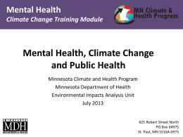 Climate Change Awareness - Minnesota Department of Health
