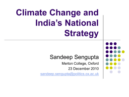 Climate Change and India`s National Strategy