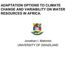 Adaptation options to climate change and variability on water