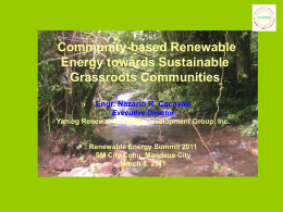 Community-based Renewable Energy towards