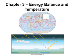 Chapter 3 – Energy Balance and Temperature