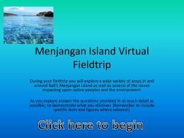 Menjangan Island fieldtrip Power Point presentation