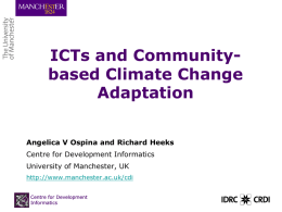 ICTs and Community-Based Climate Change