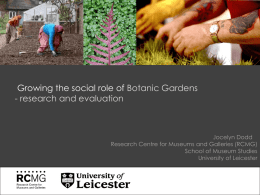 Growing the social role of botanic gardens