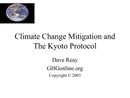 Climate Change Mitigation and The Kyoto Protocol