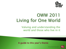 OWW 2010 Peacing Together One World