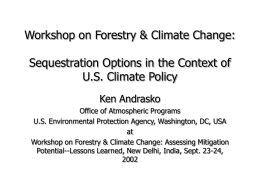 Forestry and Agriculture Sequestration Projects as