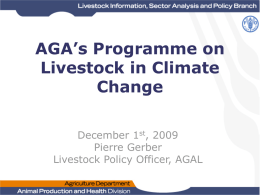 AGA’s programme on Livestock in climate change - COP-PPLD