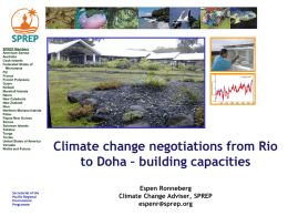 SPREP and it’s Climate Change Programme
