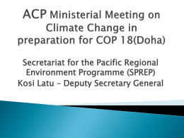 ACP Ministerial Meeting on Climate Change in preparation