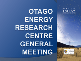 Otago Energy Research Centre General Meeting