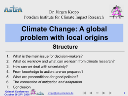 Climate Impact Research in the BSR: State of the Art