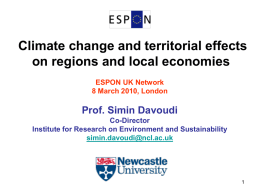 ESPON 2013 Climate change and territorial effects on