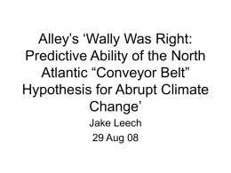 Alley's 'Wally Was Right: Predictive Ability of the North