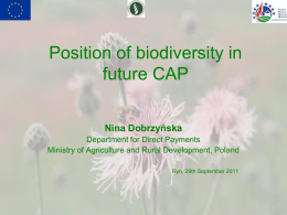 Position of biodiversity in future CAP