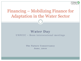 Climate Finance: Challenges and Opportunities