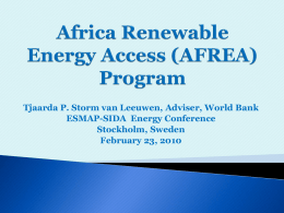 Africa Renewable Energy Access Grants Program (AFREA)