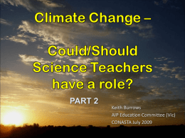 Climate Change – Can science teachers play a part