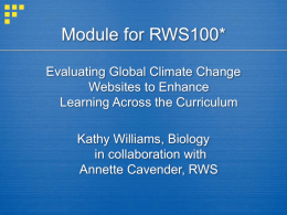 Module for RWS100* - San Diego State University