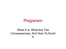 Plagiarism - School of Public Health