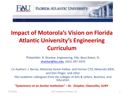 Impact of Motorola’s Vision on Florida Atlantic University