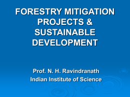 FORESTRY MITIGATION PROJECTS & SUSTAINABLE …