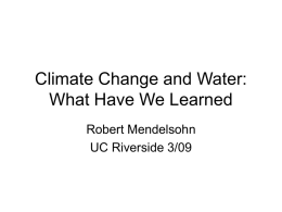 Climate Change and Water - University of California, Riverside