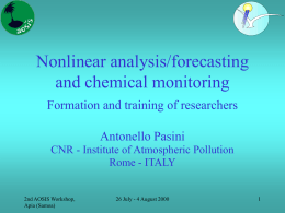 Nonlinear analysis/forecasting and chemical monitoring
