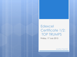 Edexcel Certificate 1/2: TOP TRUMPS