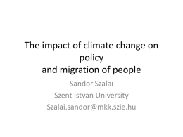 The impact of climate change on policy and migration of people
