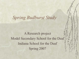 Spring Budburst Study - Gallaudet University