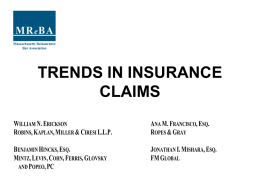 TRENDS IN INSURANCE CLAIMS