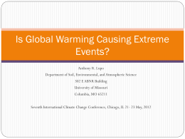 Is Global Warming Causing Extreme Events