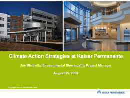 Climate Action Strategies at Kaiser Permanente