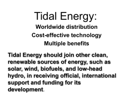 Tidal Energy: - Global Coral Reef Alliance