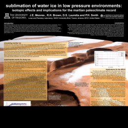 sublimation of water ice in low pressure environments