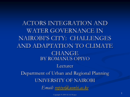 CIVIL SOCIETY ACTORS AND WATER GOVERNANCE IN …