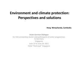Environment and climate protection: Perspectives and solutions