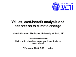 Values, cost-benefit analysis and adaptation to climate change